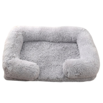 Square Dog Bed Plush Pet Bed Winter Thickened Pad House for Dogs Bed Cat Sofa for Flyffy Dogs Sleeping Bed Sofa Removable Mat